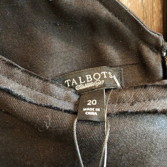 NWT Talbots size 20 black silk wool dress - Picture 9 of 12
